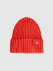 4F Czapka beanie dziecięca - czerwona Uniwersalny. Czerwone buty zimowe dziewczęce 4f, bez wzorów, z wiskozy, bez zapięcia. Za 69.99 zł.