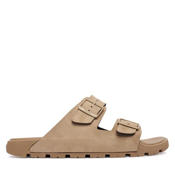 Klapki BOSS. Brązowe klapki męskie Boss. Za 449.99 zł.