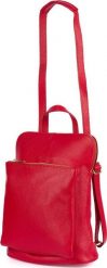 Plecak Beltimore Skórzany plecak damski torba 2w1 elegancki A4 włoski pojemny czerwony Vera Pelle S40 NoSize. Czerwone plecaki damskie Beltimore, bez wzorów, eleganckie. Za 249.99 zł.
