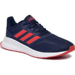 Buty adidas - Runfalcon K F36543 Dkblue/Actred/Cblack. Niebieskie obuwie sportowe damskie Adidas, bez wzorów, z materiału, do biegania, Adidas Advantage. Za 169.00 zł.