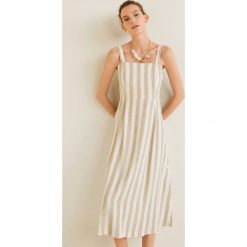 Mango - Sukienka Emilia. Szare sukienki damskie Mango, l, bez wzorów, z bawełny, casualowe, bez kołnierzyka, bez ramiączek. W wyprzedaży za 99.90 zł.