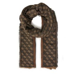 Szal Guess. Brązowe szaliki i chusty damskie Guess, z aplikacjami. Za 329.99 zł.