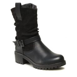 Botki Clara Barson. Czarne botki damskie Clara Barson, bez obcasa, na słupku, bez zapięcia. Za 159.99 zł.