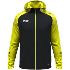 Kurtka z kapturem Jako Sonic. Czarne kurtki sportowe męskie Jako, l, bez wzorów, z materiału, do biegania. Za 338.60 zł.