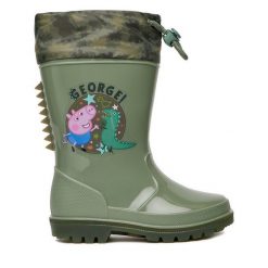 Kalosze Peppa Pig. Zielone kalosze chłopięce Peppa Pig, bez wzorów. Za 69.99 zł.