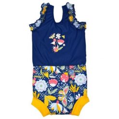 Strój kąpielowy jednoczęściowy dziecięcy Splash About Happy Nappy Łąka. Niebieskie stroje kąpielowe dla dziewczynek SPLASH ABOUT, bez wzorów. Za 119.99 zł.