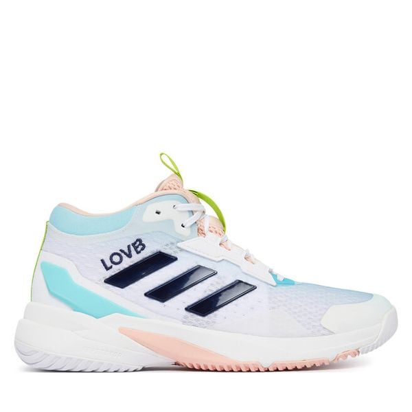 Buty halowe adidas. Białe obuwie sportowe damskie Adidas, bez wzorów. Za 567.99 zł.