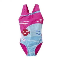 Strój kąpielowy Beco Sealife dziewczęcy różowo-niebieski. Niebieskie stroje kąpielowe dla dziewczynek 47 Brand, bez wzorów, z elastanu. Za 239.99 zł.