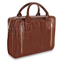 Torba męska skórzana Tizano TM08 brązowa. Brązowe torby na laptopa męskie TIZANO, bez wzorów, z materiału. Za 434.00 zł.