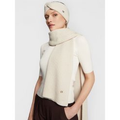Szalik Calvin Klein. Brązowe szaliki i chusty damskie Calvin Klein, bez wzorów. Za 599.99 zł.