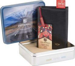 Peterson Pionowy portfel męski na karty z ochroną RFID Blocking System Peterson NoSize. Brązowe portfele męskie Peterson, bez wzorów. Za 185.42 zł.