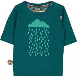 Koszulka "Rain Down On Me" w kolorze morskim. Niebieskie bluzki dla dziewczynek 4FunkyFlavours Kids, z nadrukiem, z okrągłym kołnierzem. W wyprzedaży za 72.95 zł.