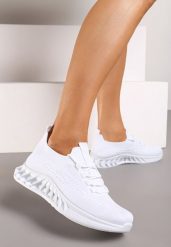 Białe Buty Sportowe Telephotis. Białe obuwie sportowe damskie Born2be, bez wzorów, na fitness i siłownię. Za 39.99 zł.