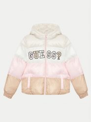 Guess Kurtka puchowa J4YL04 WEGY0 Kolorowy Regular Fit. Kurtki i płaszcze dla dziewczynek Guess, z aplikacjami, z puchu, bez kaptura. Za 259.99 zł.