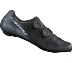 Buty rowerowe szosowe RC903 S-PHYRE, czarne. Czarne eleganckie półbuty Shimano, z materiału, eleganckie, bez zapięcia. Za 1,642.80 zł.