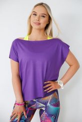 Bluzka do tańca damska 2skin SENSUAL VIOLET. Fioletowe bluzki damskie 2SkIN, uniwersalny, bez wzorów, z materiału, z asymetrycznym kołnierzem, bez ramiączek. Za 89.00 zł.