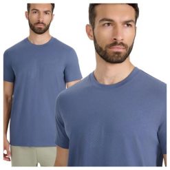 T-shirt regular z nadrukiem męski 4F 4FWMM00TTSHM2257. Niebieskie t-shirty męskie 4f, l, bez wzorów, z bawełny, klasyczne, bez kołnierzyka. Za 34.99 zł.