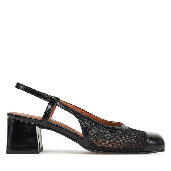 Sandały Fly London. Czarne sandały damskie Fly London, bez wzorów, bez obcasa, na słupku, bez zapięcia. Za 449.99 zł.