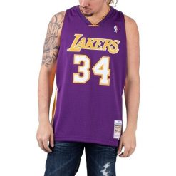 Koszulka męska koszykarska Mitchell & Ness tLos Angeles Lakers NBALakers O`Neal. Fioletowe koszulki sportowe męskie Mitchell & Ness, l, bez wzorów, z jersey, bez kołnierzyka, bez ramiączek, do piłki nożnej. Za 505.50 zł.