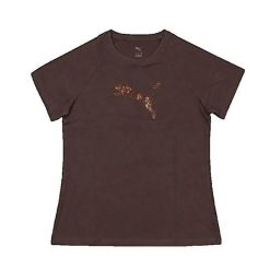 Damska koszulka z haftem Puma Cat Graphic. Brązowe koszulki sportowe damskie Puma, xs, bez wzorów, z bawełny, bez kołnierzyka, bez ramiączek, na fitness i siłownię. Za 157.00 zł.