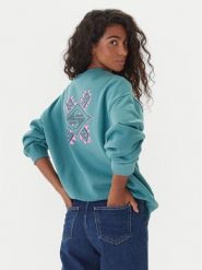 Quiksilver Bluza EQWFT03188 Zielony Oversize. Zielone bluzy damskie Quiksilver, m, bez wzorów, z bawełny, bez kaptura. Za 299.99 zł.
