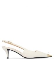 Furla Czółenka Metal Slingback YM29FML X30000 CN 1704S Kremowy. Białe czółenka damskie Furla, bez wzorów, ze skóry, bez obcasa, bez zapięcia. Za 969.99 zł.
