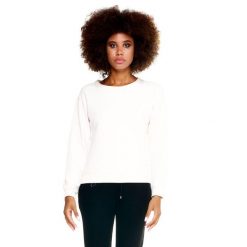 Damski sweter Leone Basic z okrągłym dekoltem. Białe bluzy sportowe damskie LEONE 1947 APPAREL, l, bez wzorów, z tkaniny, sportowe, bez kołnierzyka, bez ramiączek, bez kaptura. W wyprzedaży za 139.75 zł.