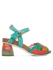 Laura Vita Sandały Framboiseo 34 Różowy. Czerwone sandały damskie Laura Vita, bez wzorów, ze skóry, bez obcasa, na słupku, bez zapięcia. Za 429.99 zł.