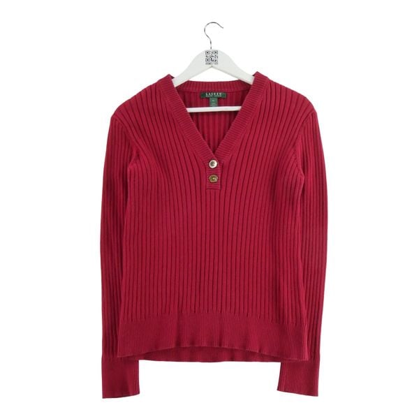 Kobaltowy sweter dla kobiet. Czerwone swetry damskie Ralph Lauren, l, bez wzorów, bez kołnierzyka, bez ramiączek, bez kaptura. Za 51.08 zł.