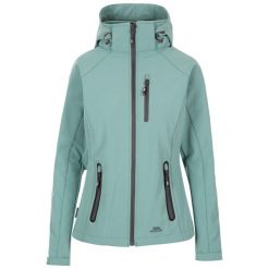 Damska kurtka wodoodporna Trespass Bela Ii. Brązowe kurtki sportowe damskie Trespass, xl, bez wzorów, z materiału, z kapturem, trekkingowe. Za 313.99 zł.