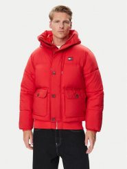 Tommy Jeans Kurtka zimowa Workwear DM0DM23506 Czerwony Relaxed Fit. Czerwone kurtki męskie Tommy Jeans, na zimę, l, bez wzorów, z jeansu, bez kaptura. Za 1,199.00 zł.