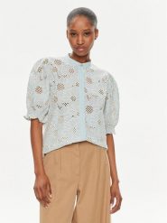 Bruuns Bazaar Bluzka Larin BBW3950 Niebieski Regular Fit. Niebieskie bluzki damskie Bruuns Bazaar, bez wzorów, z bawełny, bez kołnierzyka, bez ramiączek. Za 329.99 zł.