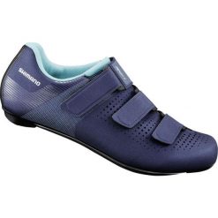 Rower szosowy - Buty kolarskie SH-RC100, damskie, granatowe. Niebieskie obuwie sportowe damskie Shimano, bez wzorów, rowerowe. Za 489.90 zł.