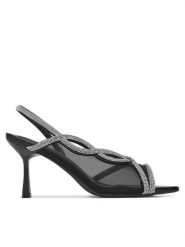 JENNY Sandały R25SS00508 Czarny. Czarne sandały damskie Jenny, bez wzorów, z syntetyku, bez obcasa, na szpilce, bez zapięcia. Za 119.99 zł.