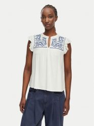 ONLY Bluzka Vestine 15337374 Biały Loose Fit. Białe bluzki damskie Only, xs, bez wzorów, z wiskozy, bez kołnierzyka, bez ramiączek. Za 119.99 zł.