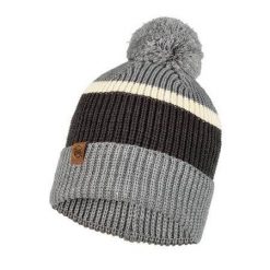 Czapka biegowa unisex Buff Knitted Hat Elon Ash ciepła z pomponem. Szare czapki i kapelusze damskie Buff, na zimę, bez wzorów, sportowe. Za 108.00 zł.