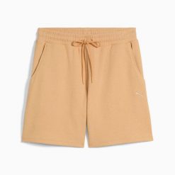 Spodenki damskie Puma HER HIGH-WAIST 68506263. Brązowe szorty sportowe damskie Puma, m, bez wzorów, z bawełny, eleganckie, z podwyższonym stanem. Za 127.15 zł.