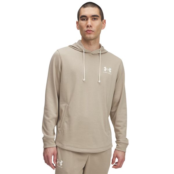 Bluza z kapturem Under Armour Rival Terry LC. Brązowe bluzy męskie Under Armour, l, bez wzorów, z materiału, z kapturem, na fitness i siłownię. Za 281.43 zł.