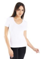 Koszulka T-shirt bawełniana Teyli Deko-V. Czarne koszulki sportowe damskie Teyli, s, bez wzorów, z bawełny, bez kołnierzyka, bez ramiączek, do biegania. Za 79.99 zł.