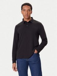 Calvin Klein Polo LV040EM909 Czarny Regular Fit. Czarne koszulki polo męskie Calvin Klein, m, bez wzorów, z bawełny, bez ramiączek. Za 389.99 zł.