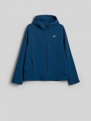 4F Kurtka softshell wiatroodporna membrana 8000 męska - granatowa S. Niebieskie kurtki męskie 4f, m, bez wzorów, z materiału, klasyczne, bez kaptura. Za 299.99 zł.