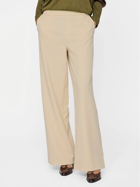 Vila Spodnie materiałowe Varone 14087407 Beżowy Wide Leg. Brązowe spodnie materiałowe damskie Vila, bez wzorów, z materiału. Za 189.99 zł.