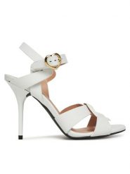 LOVE MOSCHINO Sandały JA16069G1MIA0100 Biały. Białe sandały damskie Love Moschino, bez wzorów, ze skóry, bez obcasa, na szpilce, bez zapięcia. Za 869.99 zł.