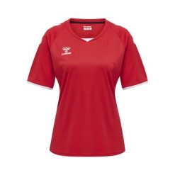 Koszulka damska Hummel hmlhmlCORE volley. Czerwone koszulki sportowe damskie Hummel, m, bez wzorów, sportowe, bez kołnierzyka. Za 157.50 zł.