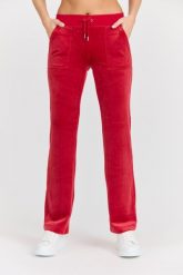 JUICY COUTURE Damskie czerwone dresowe spodnie Del Ray Pant. Czerwone spodnie dresowe damskie Juicy Couture, s, bez wzorów, z dresówki. W wyprzedaży za 347.99 zł.