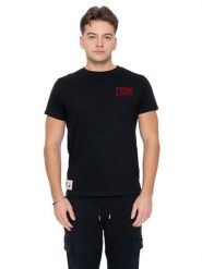 Kurzärmeliges Herren-T-Shirt aus Baumwolle mit Leone 1947 Graphics-Aufdruck. Czarne t-shirty męskie LEONE 1947 APPAREL, m, z aplikacjami, z bawełny, vintage, bez kołnierzyka. Za 176.82 zł.