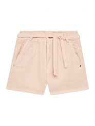 Guess Spodnie materiałowe J5GD15 WH630 Różowy Regular Fit. Czerwone spodenki dla dziewczynek Guess, z aplikacjami, z bawełny. Za 129.99 zł.
