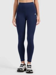 Legginsy treningowe bawełniane damskie granatowe 4F S Granatowy. Niebieskie legginsy damskie 4f, s, bez wzorów, z bawełny. Za 79.99 zł.