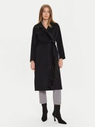 TWINSET Płaszcz wełniany 242TP2065 Czarny Regular Fit. Czarne płaszcze damskie Twinset, na zimę, bez wzorów, z syntetyku, bez kaptura. Za 1,999.00 zł.