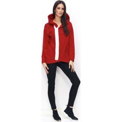 Czerwona Bluza na Suwak z Kapturem. Bluzy damskie marki Molly.pl. Za 149.90 zł.
